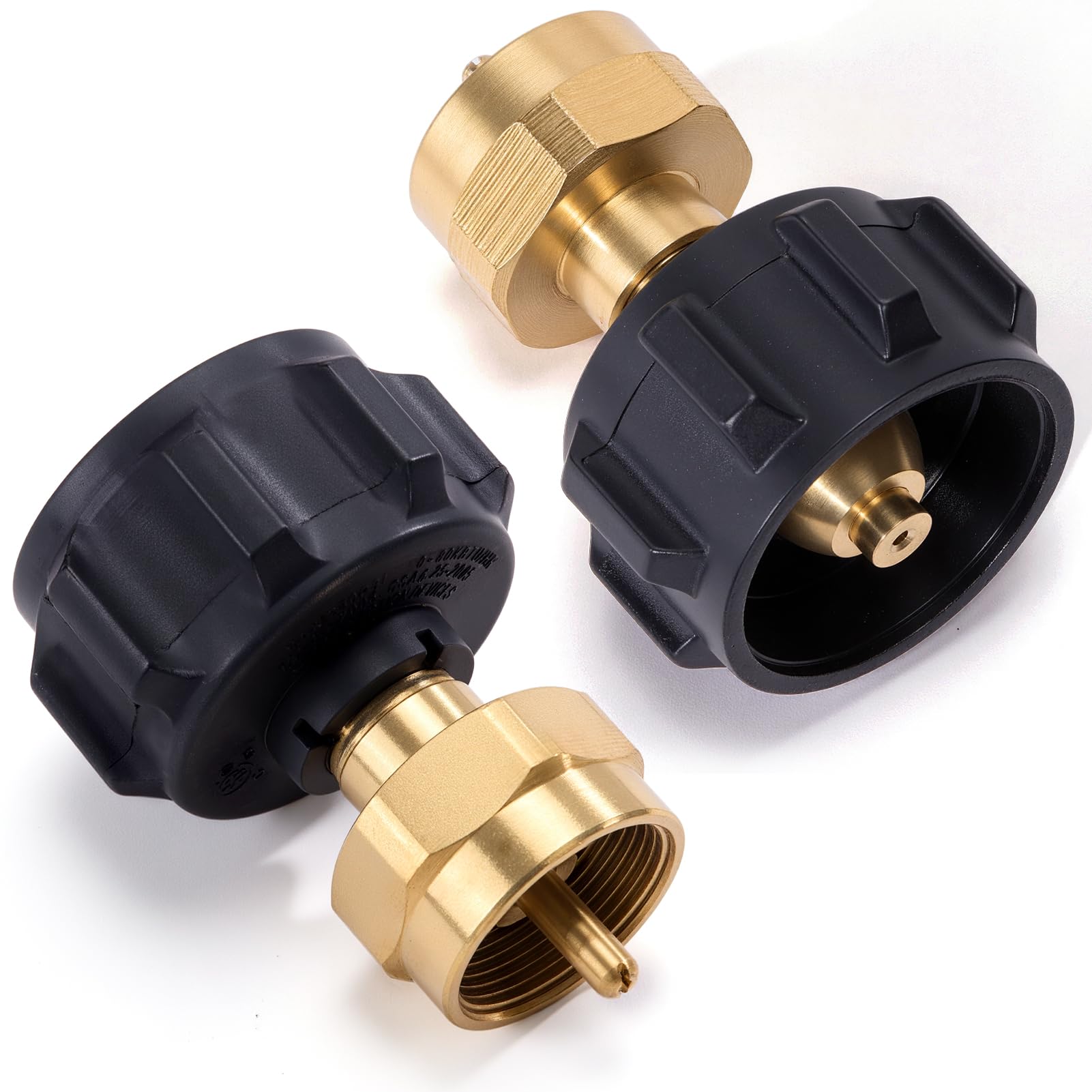 2 PACK Propane Refill Adapter from 20lb Tank to 1lb Tank, 1lb Tank Refill Adapter QCC-1 acme nut & 1