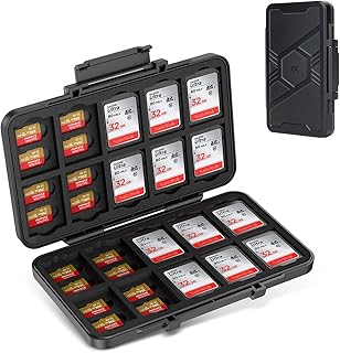 [Large Capacity] 60 Slots Memory Card Case for 20 SD and 40 TF Cards, Compact Size & Portable SD SDHC SDXC TF Micro SD Car...