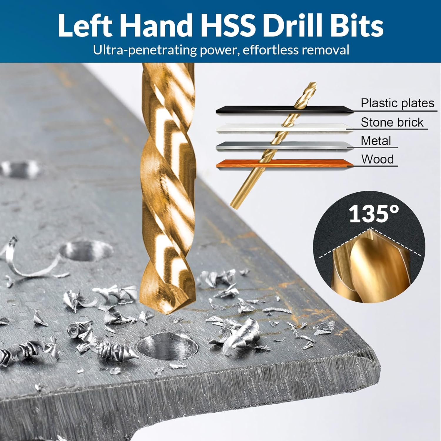 Screw & Bolt Extractor Set and Left Hand Drill Bit Kit,54 PCS Easy Out Stripped Screw Remover with Hex Adapter,Lug Nut Remover for Broken,Damaged,Rusted,Rounded-Off Studs.