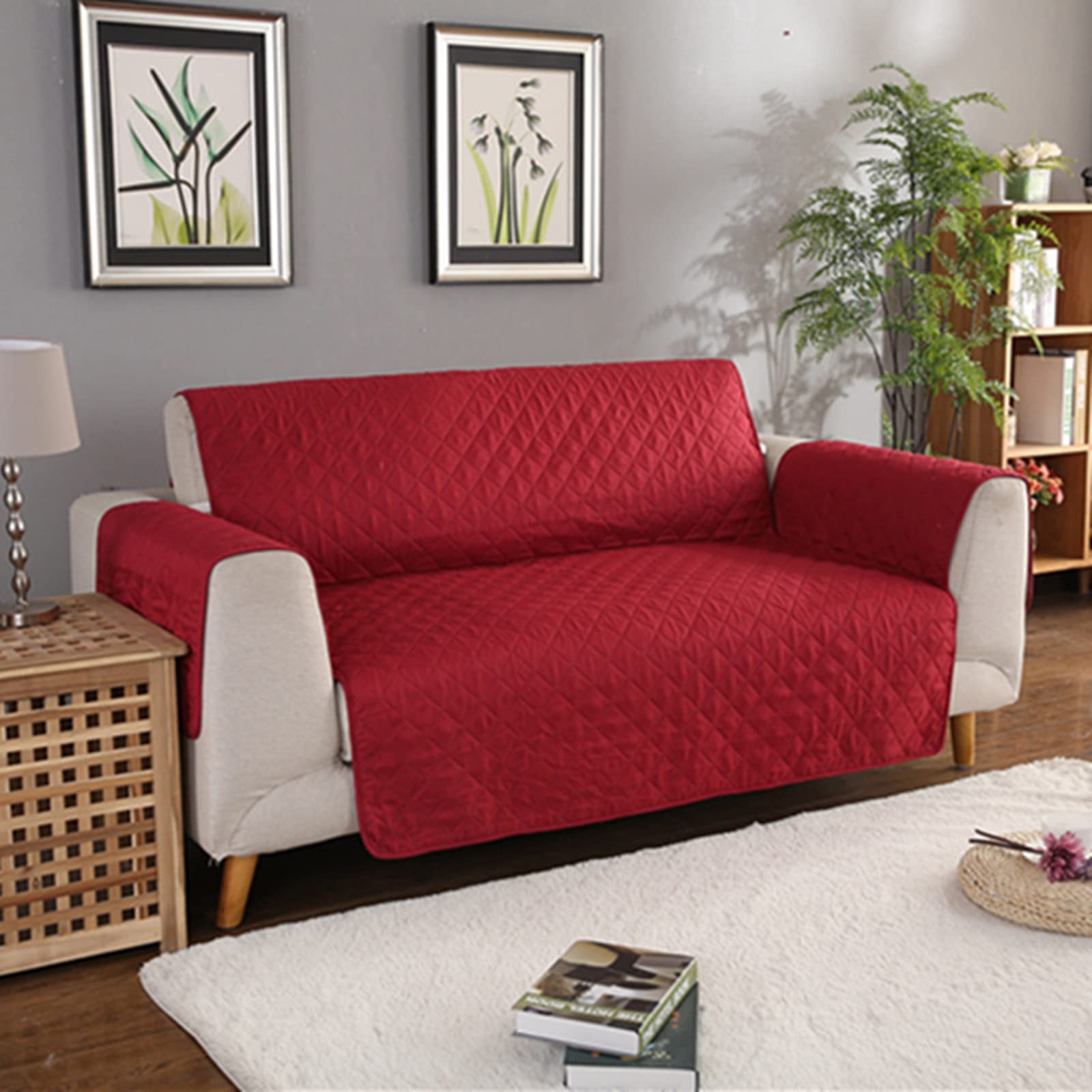 Housse de canapé avec sangles antidérapantes protection lavable M