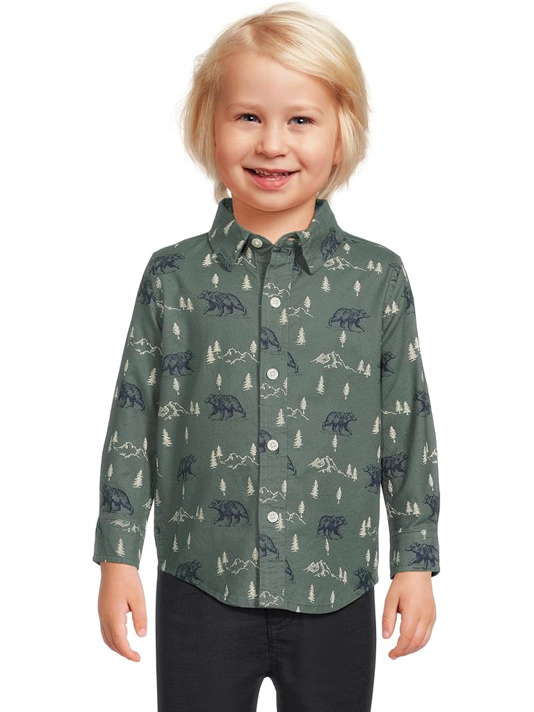 Multi Janie and Jack Printed Twill Button Down Shirt (Infant)