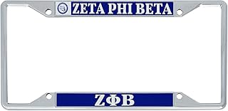 Desert Cactus Zeta Phi Beta Car Accessories Zetas ZPHIB Sorority Metal License Plate Frame and Tag Holder for Front or Rear of Car (Crest LP Frame)