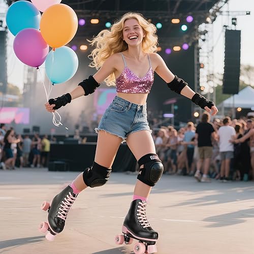 Miniatura 2 de Unisex Indoor and Outdoor Roller Skates Classic High-top for Adult Skating Four-Wheel Roller Skates