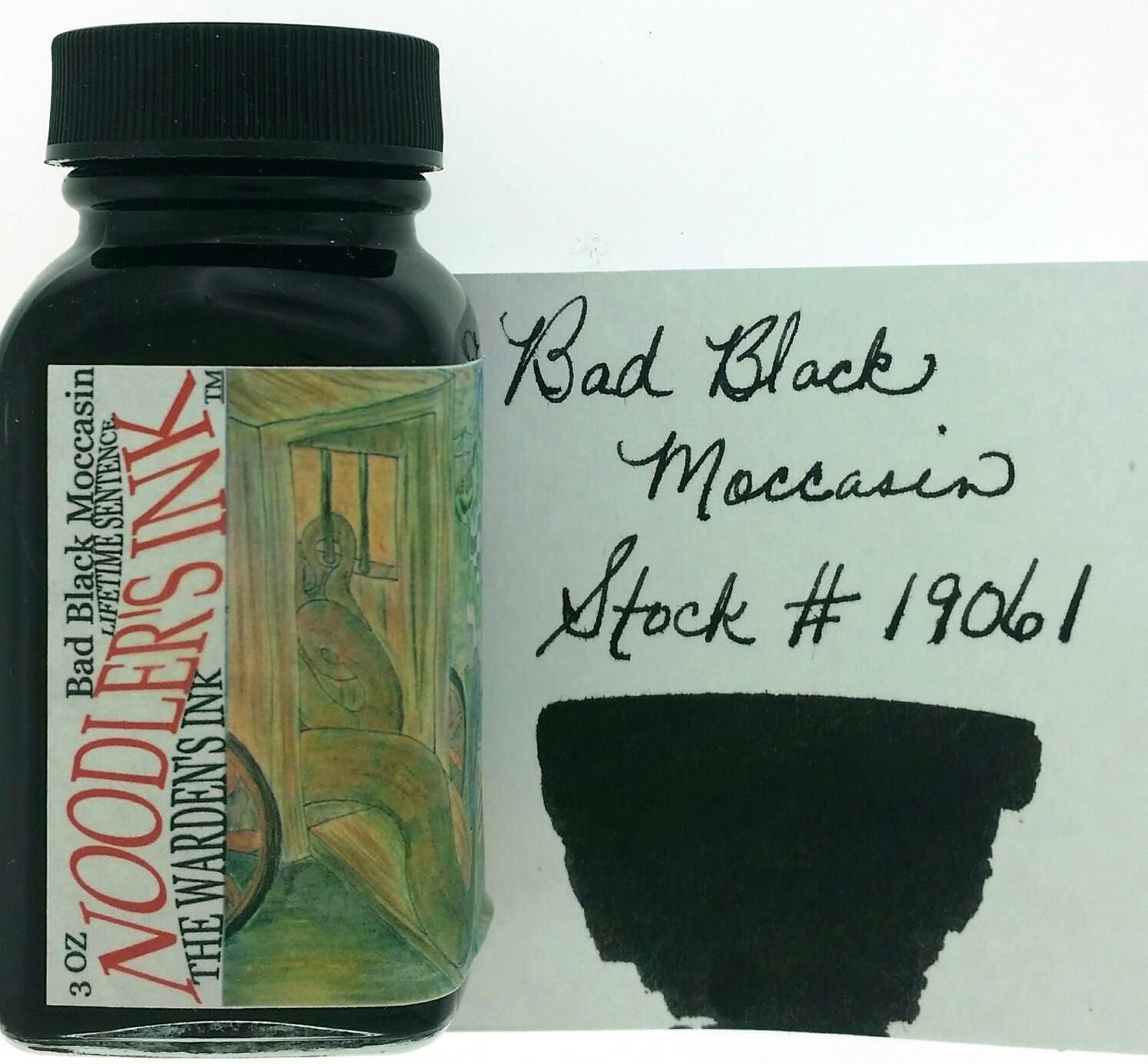 Bad Black Mocassin 3 oz Fountain Pen Bottled Ink-Bulletproof by Noodlers Ink