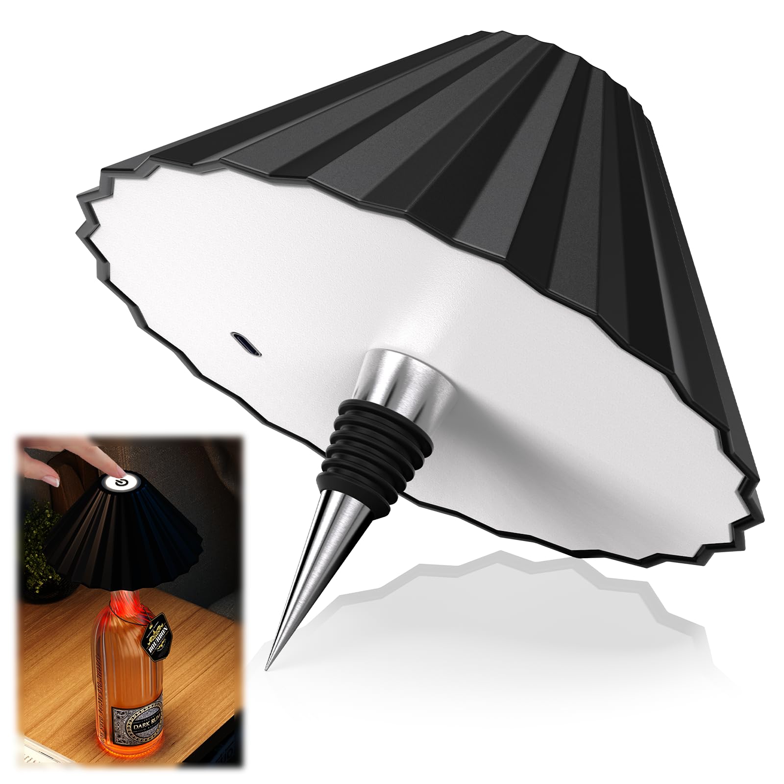 Wireless Bottle Lamp, 6 Colors Dimmable Wine Bottle Light Touch Control LED Wine Bottle Lamp 2000mAh USB Rechargeable Wine Bottle Night Light for Bar Restaurant Room Party