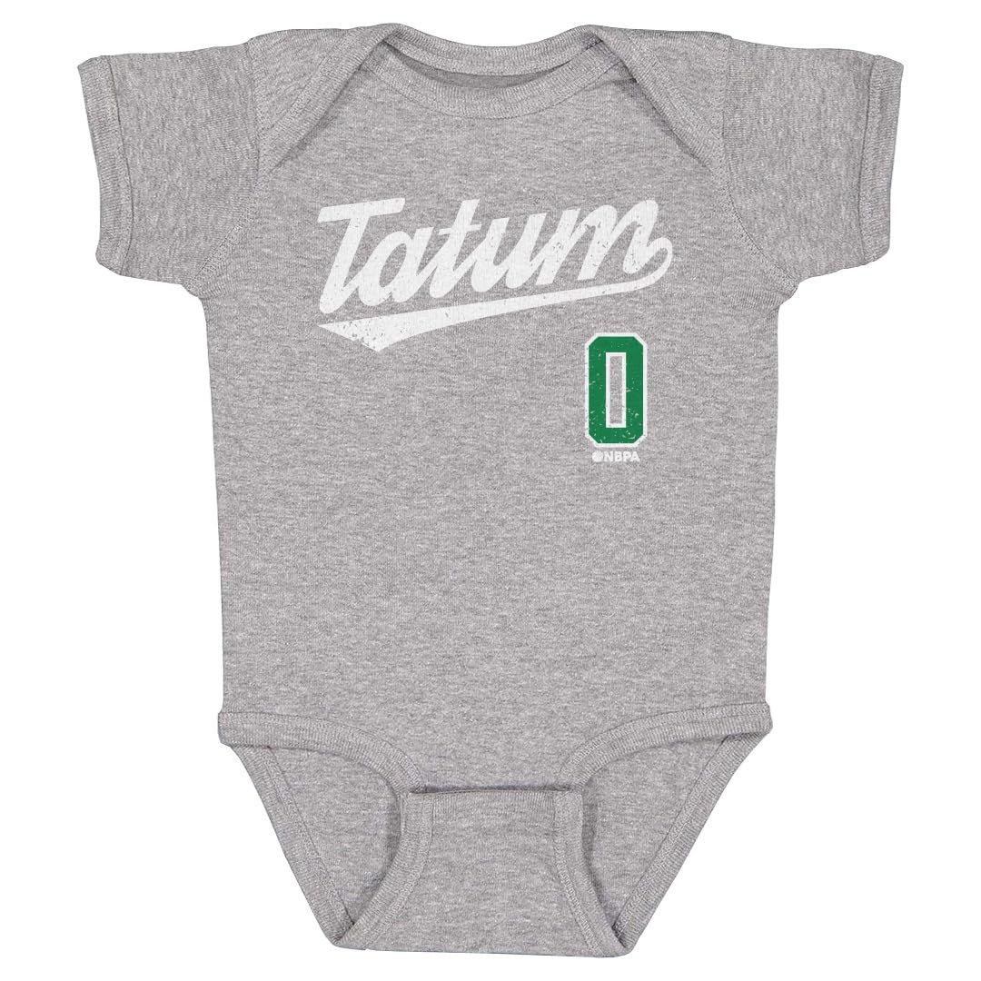 500 LEVEL Jayson Tatum One-Piece Infant Bodysuit - Jayson Tatum Script W WHT (Heather Gray, 6M)