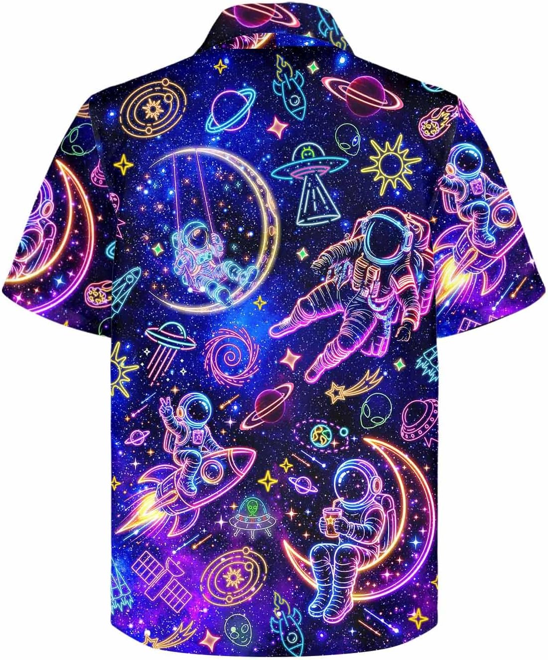 Men Hawaiian Funny Shirts Short Sleeve Button Down Party Summer Beach Outfit