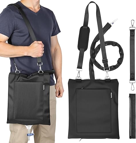 Soporte para bolsa de catéter, soporte para bolsa de drenaje de orina con cubierta de tubo de drenaje y correa ajustable, resistente al agua y