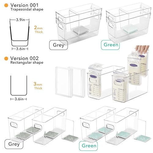 Miniatura 8 de Recipiente de almacenamiento de leche materna con tablas separadoras en forma de L, los divisores aplanarán las bolsas de leche materna de pie en