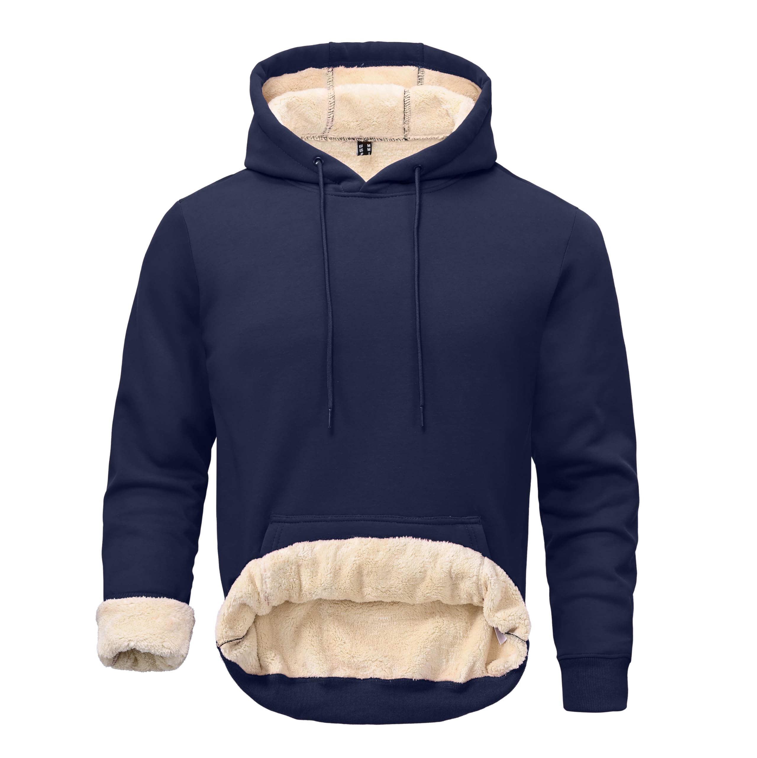 Tansozer Men's Sherpa Pullover Hoodie Heavy Thick Fleece Lined Winter Warm Sweatshirts with Kangaroo Pocket