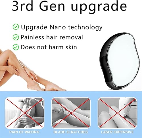Miniatura 3 de Asokeyer 2 borradores de pelo de cristal para mujeres y hombres, 2023 nuevo borrador mágico de cabello, depiladora suave portátil, herramienta