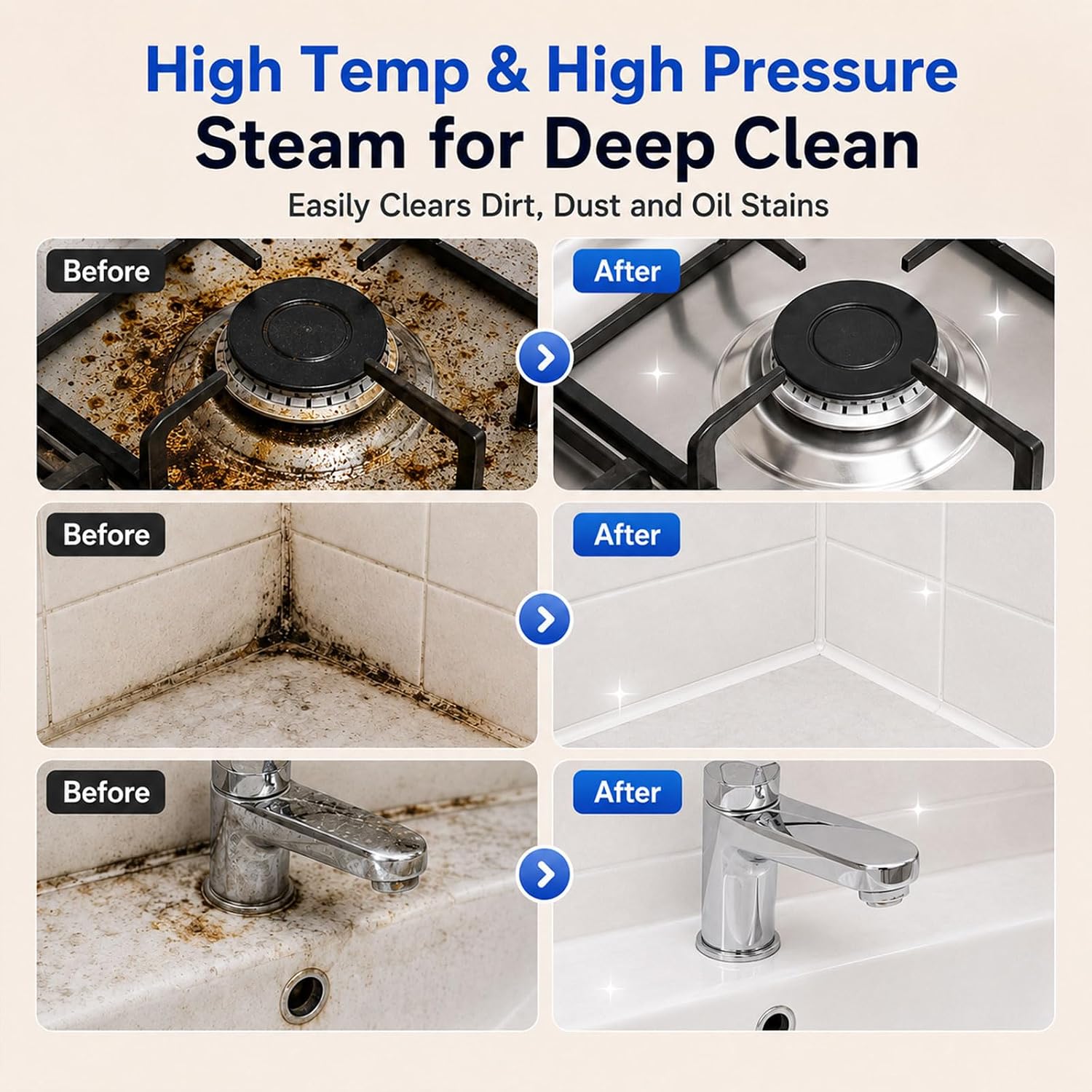 2500W Handheld Steam Cleaner for Home, 54oz(1.6L) Large Tank Hand Held Steamer for Cleaning with 20Pcs Accessories, 15s Heat-Up Hand Held Steam Cleaner for House, Car, Grout, Tile&Furniture