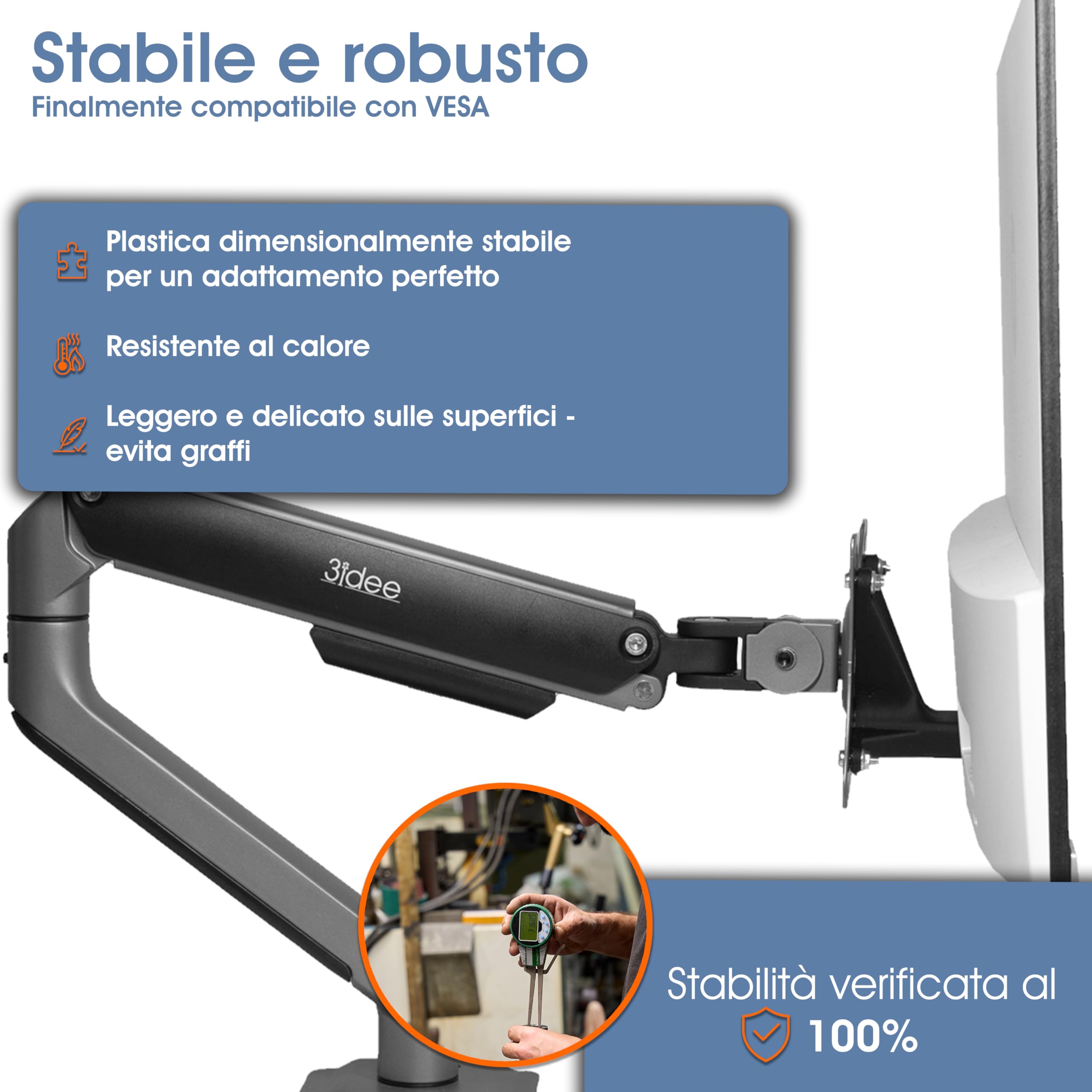 3IDEE adattatore VESA compatibile con monitor HP (22f, 22es, 22ea, 24f, 24fw, 24fh, 24es, 24ea, 27f, 27fw, 27fh, 27es, 27ea) - set di viti incluso - 75x75 mm (nero)