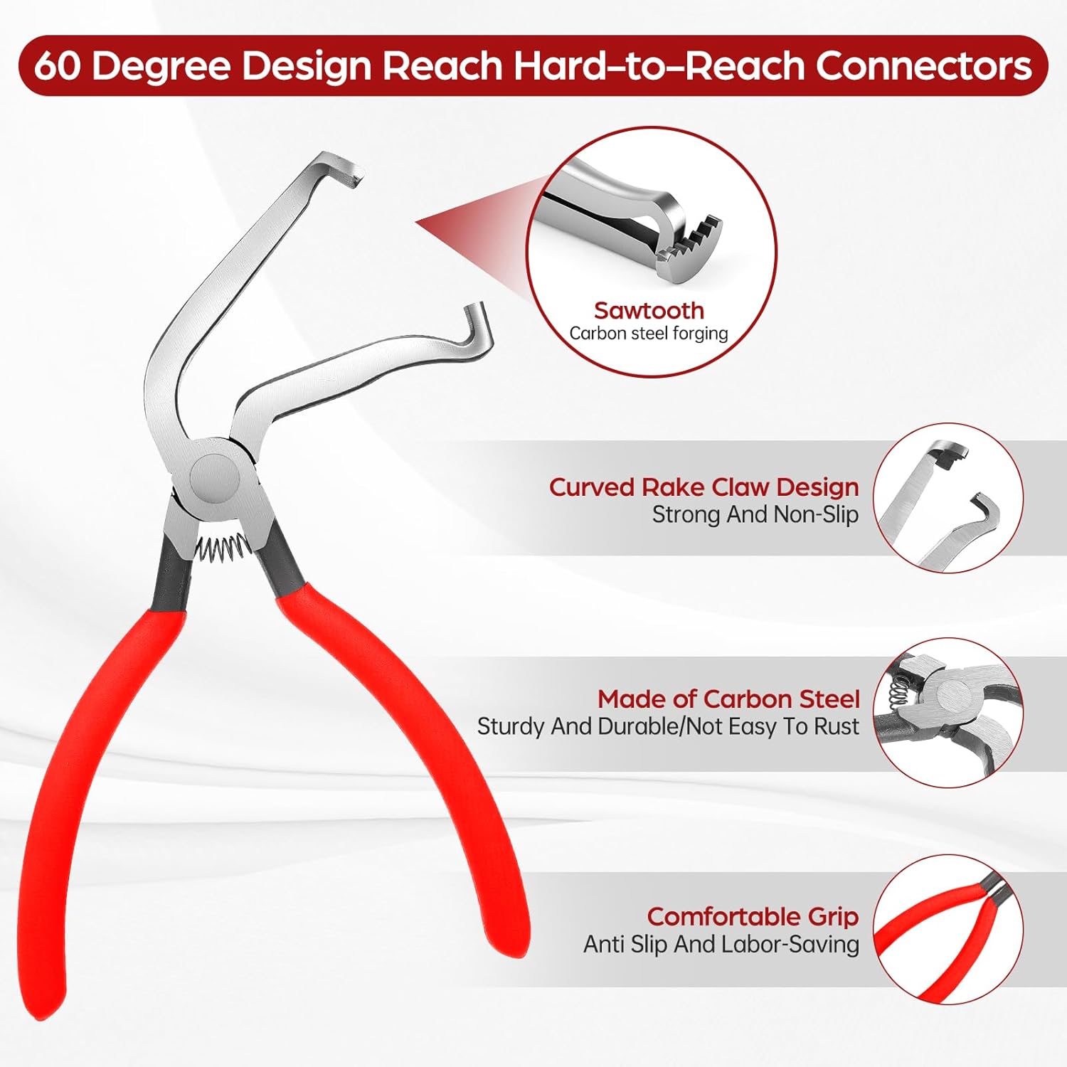 Electrical Disconnect Pliers,7 pcs Automotive Electrical Terminal Connector Separator Removal Tool,Straight & 60° Electrical Disconnect Pliers with Electricals Connector Removal Tool