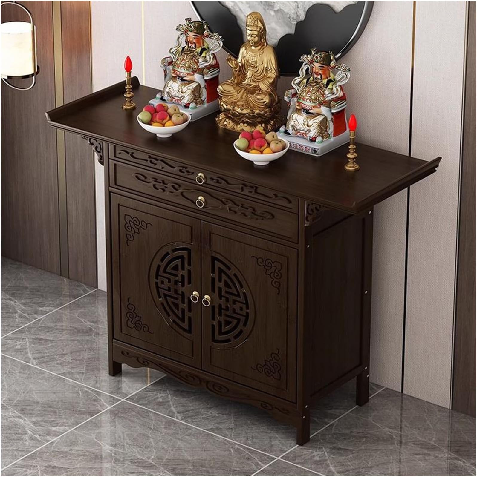 MATISUN Altar Table with Drawer, Prayer Table, Meditation Altar Table (80cm(31.5in))