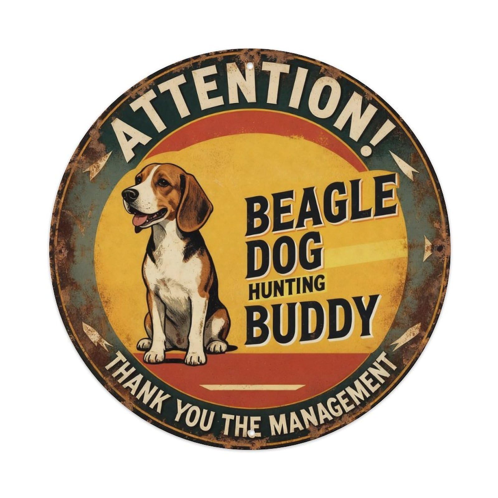 Beagle Dog Hunting Buddy Metal Tin Sign Plaque