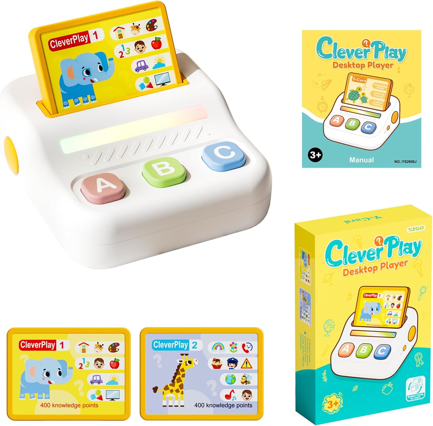 Learning Toys for Kids Ages 3-5, Educational Quiz Game with 800 Q&A Questions, Montessori Brain Training Activity, Autism Sensory Speech Therapy Gift for Preschool Boys Girls