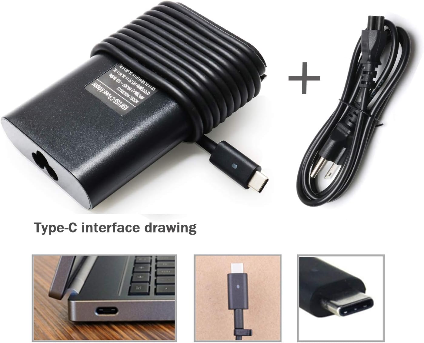 Hot Deals 65W Type USB C Laptop Charger for Dell XPS 12 9250 13 9365 9370 9380,Latitude 7275 7370 5175 5285 5290-2in1 7390-2in1 Dell LA65NM170 2YKOF LA45NM150 0HDCY5 USB C AC Adapter Power Supply