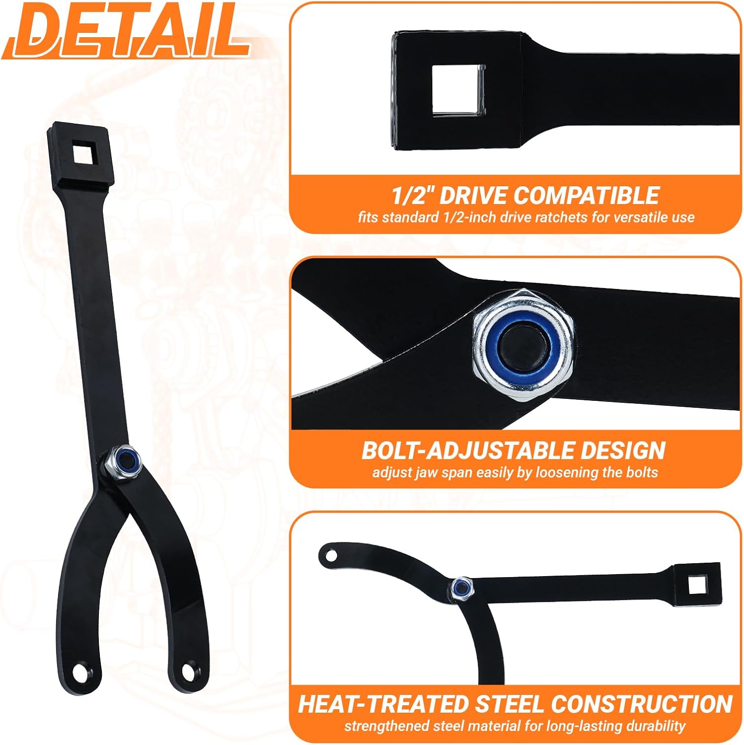 15PCS Pulley Holder Tool Kit, Universal Adjustable Pin Spanner Wrench
