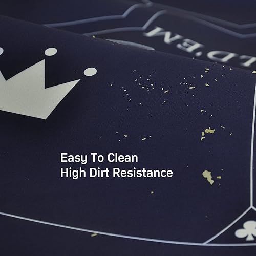 Miniatura 44 de CONTINUE Tapete de mesa de póquer, tapete de póquer Texas Hold'em para 8-10 jugadores con base de goma antideslizante y bolsa de transporte