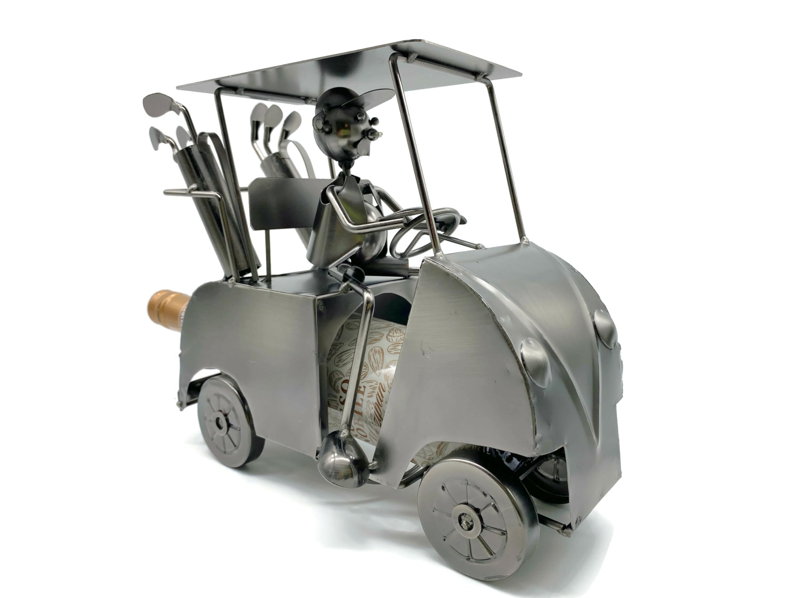 eXODA Weinglas mit Gravur Golfer Set mit Weinflaschenhalter Caddy für Golfliebhaber und Weinfreunde ideal für jede Gelegenheit mit zeitlosem Design und Pflegeleichtigkeit