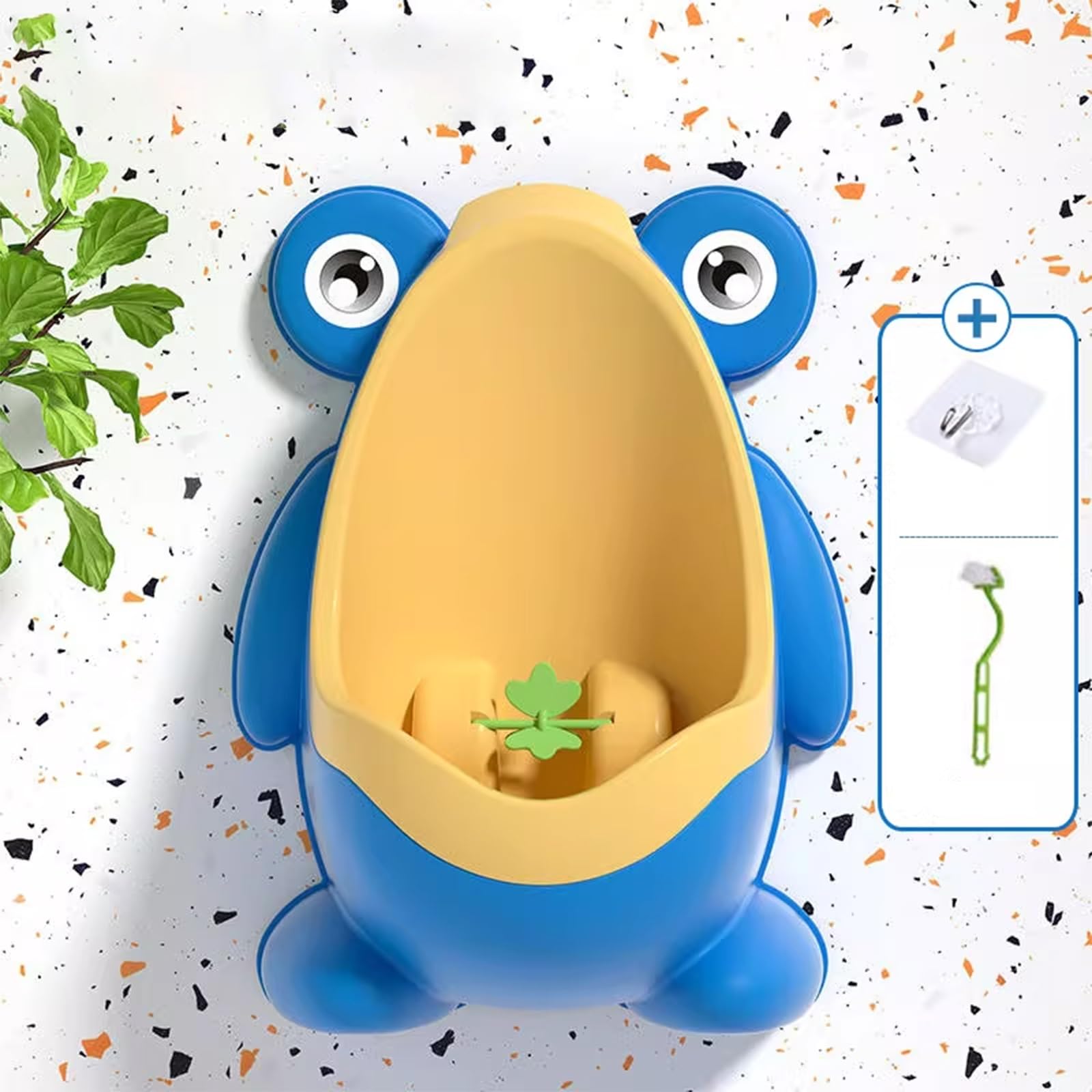 Jungen-Urinal-Töpfchen für Badezimmer, wandhängend, tragbare Toilettentrainingshilfe mit drehbarem Windmühlenziel