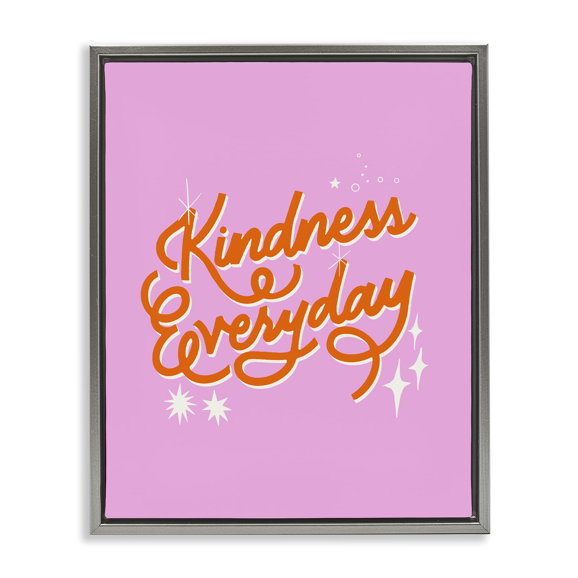 'Cursive Kindness Everyday'| Floating Frame Canvas Art