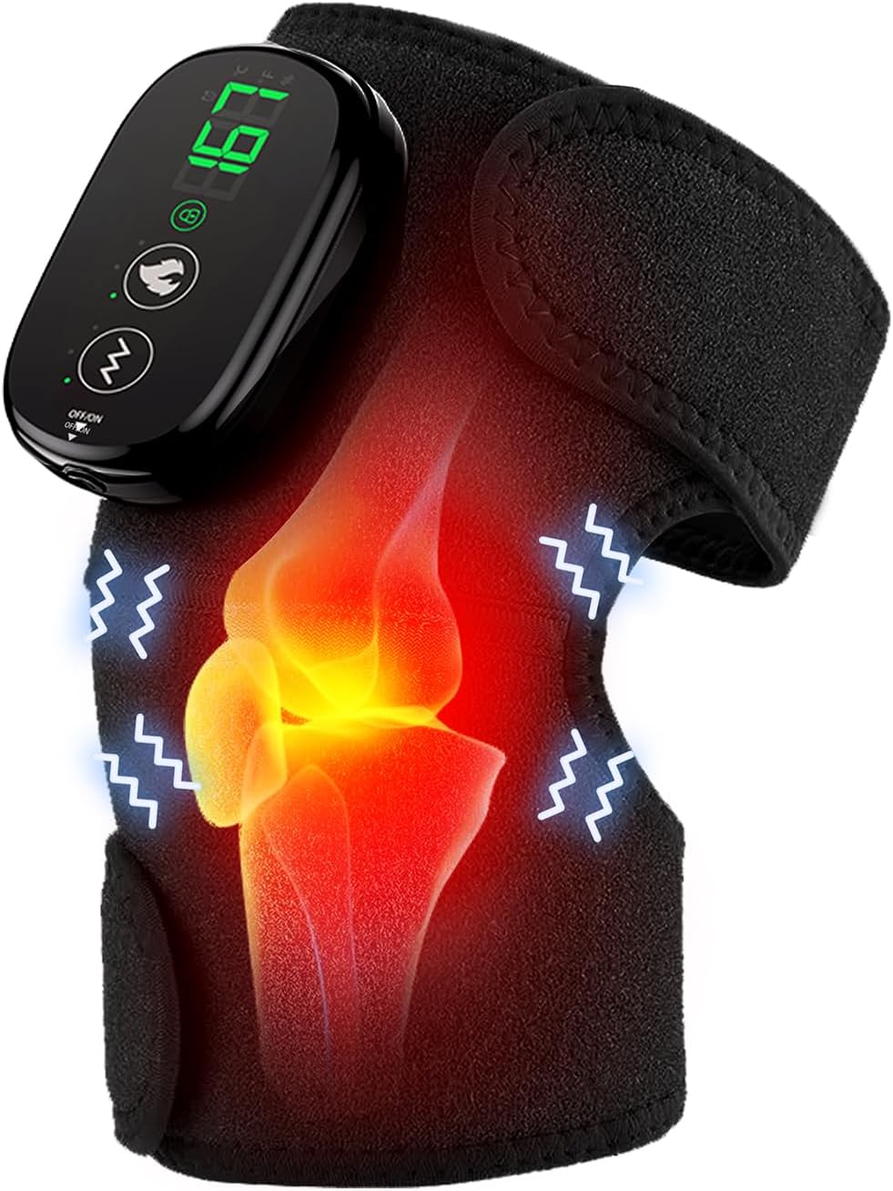 YUHUO - Amazon Seller - US Knee Shoulder Elbow 3 in 1 Heated Knee Massager with Heat Vibration 3 Modes | Heated Knee Massager, Foot Massager with Heat, Shoulder Massager with 210 mins Battery Cordless Portable Touchscreen Control sold by YUHUO - Amazon Seller - US
