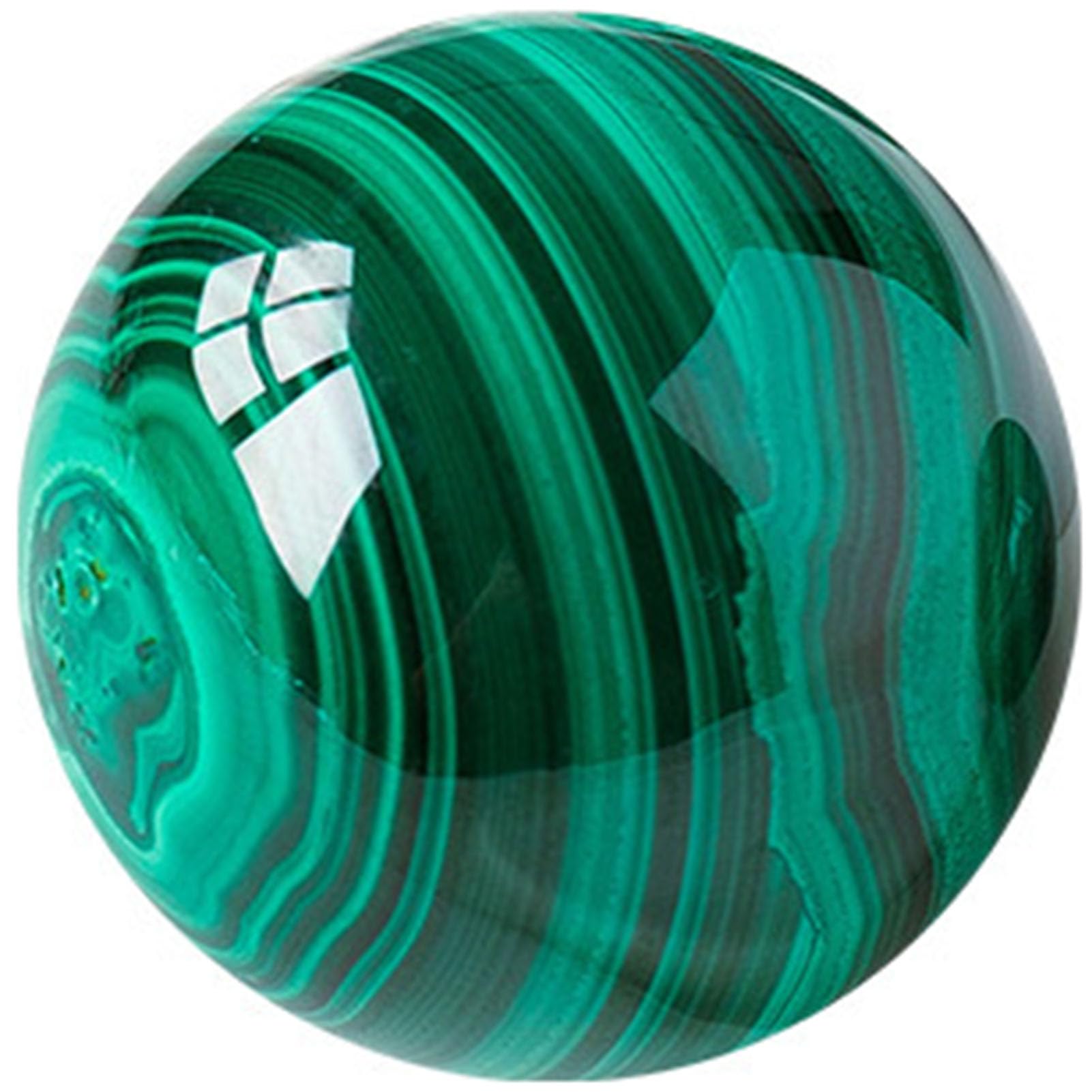 Natural Malachite Crystal Sphere Healing Gemstone Ball Sculpture Figurine