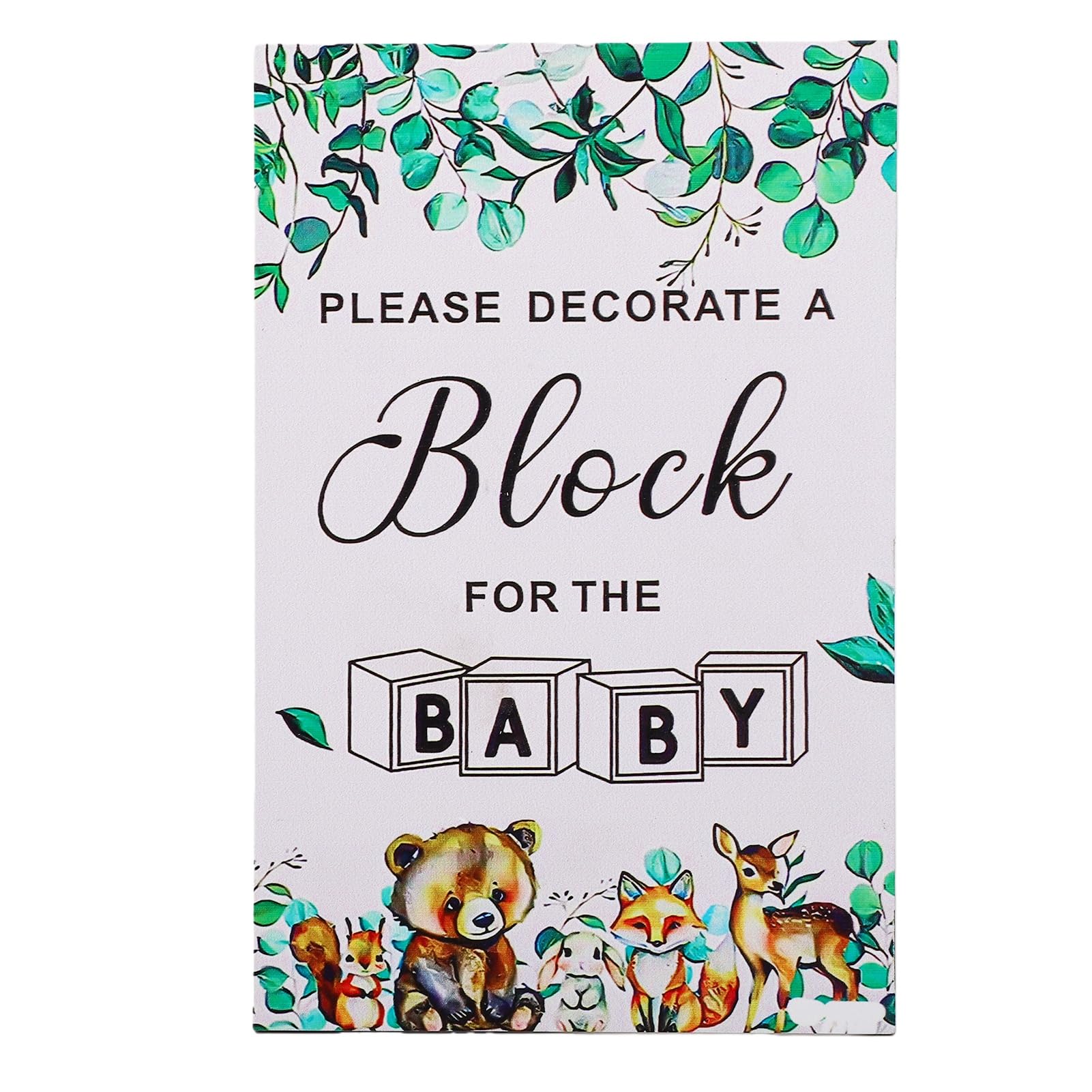 Kit Pittura Blocchi di Legno per Giochi Baby Shower con 48 Blocchi 12 Pennarelli e 42 Sagome per Feste