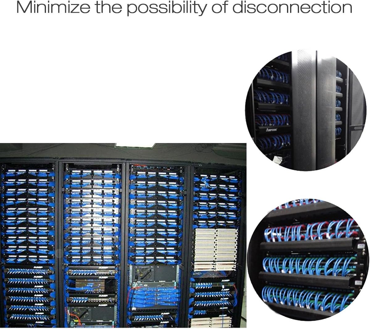 6-Pack 19 Inch 1U Cable Management Horizontal Cable Rack Mount Manager with mounting Screws for Service Rack Cabinet 24 Slot Finger Duct with Cover