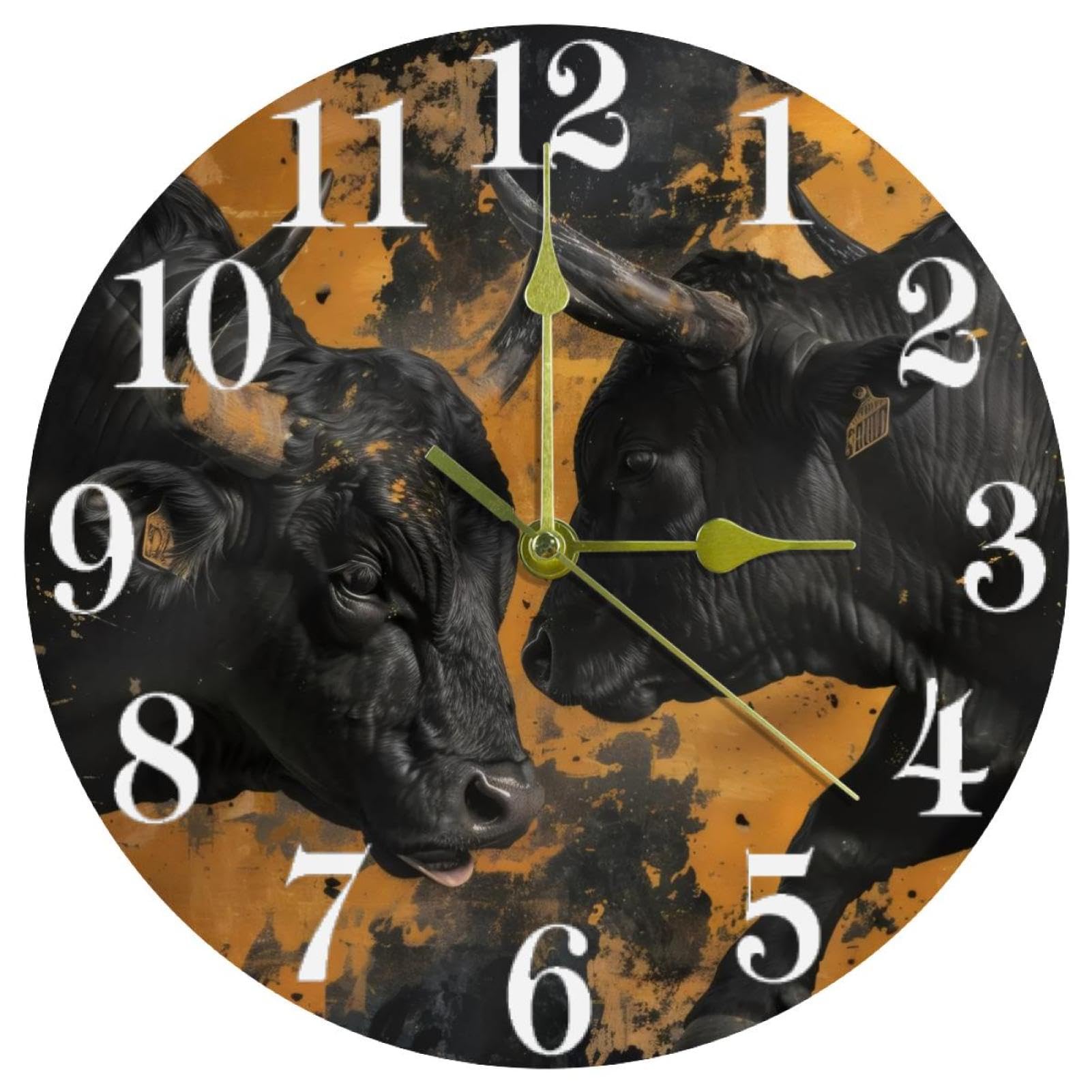 Horloge murale design Taureau en combat pour salon et décoration maison moderne