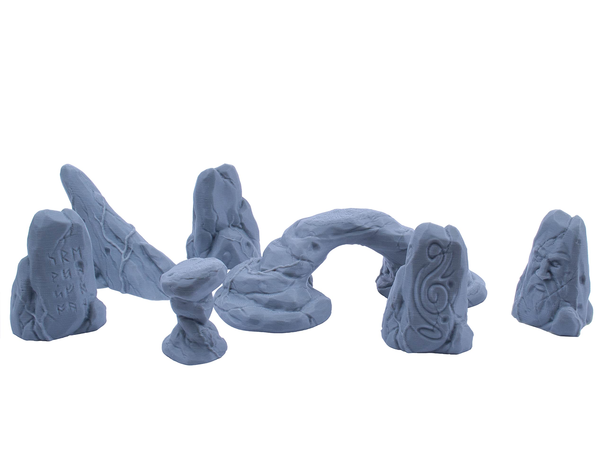 Set of 7 different rock formations, perfect for medievals, fantasy villages and other table landscapes