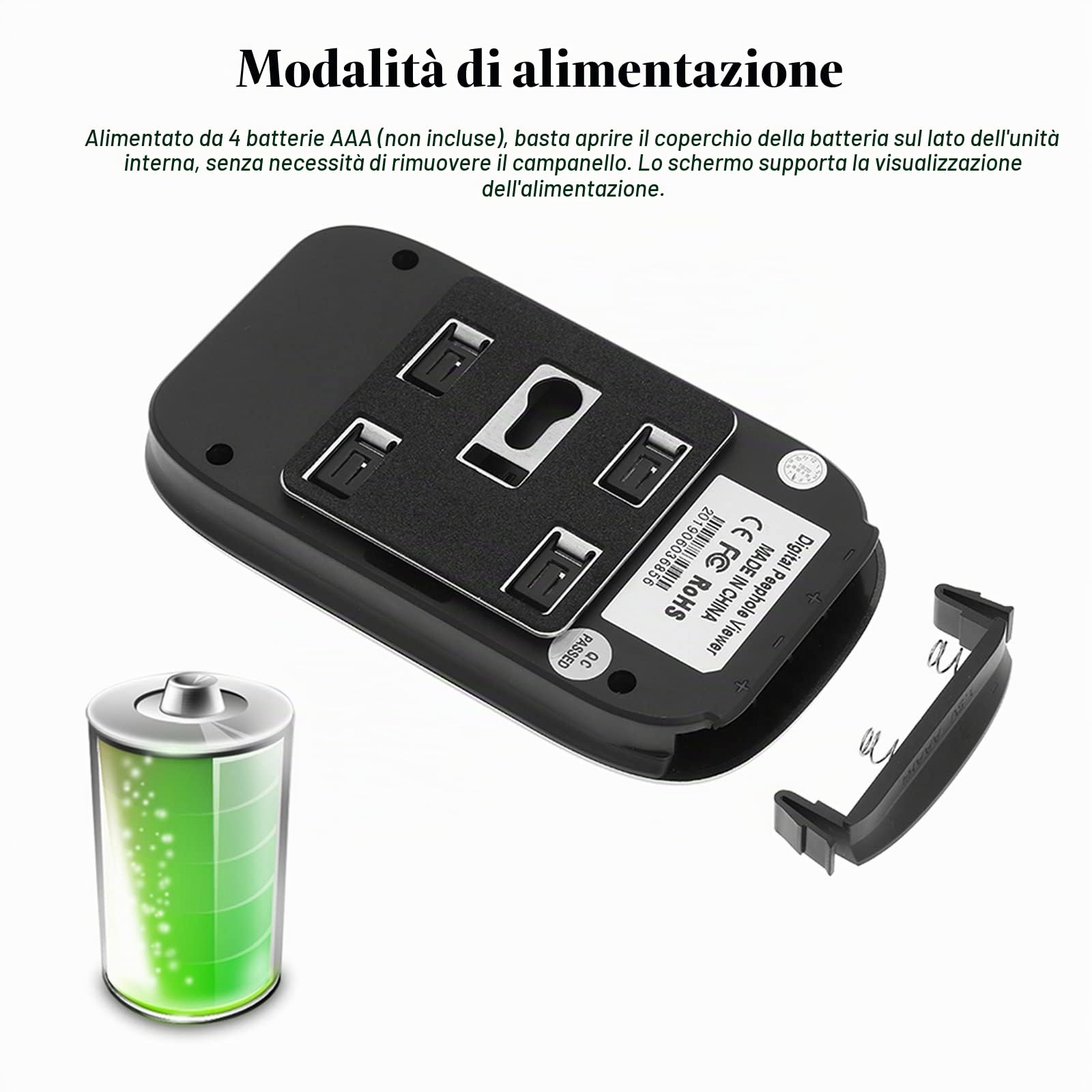 Campanello senza fili da esterno il display da 2,8 Video Doorbell Videocitofono Campanello campanello senza fili