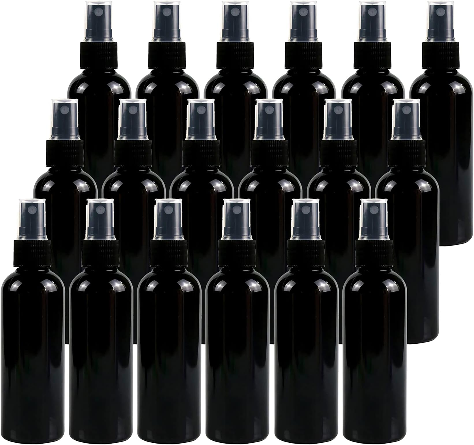 24 Pieces Empty 100 ml Black PET Plastic Fine Mist Pump Spray Bottles with Black Top Portable Sprayer for Perfume Water Cosmetic Travel Containers Refillable, 2x Funnel