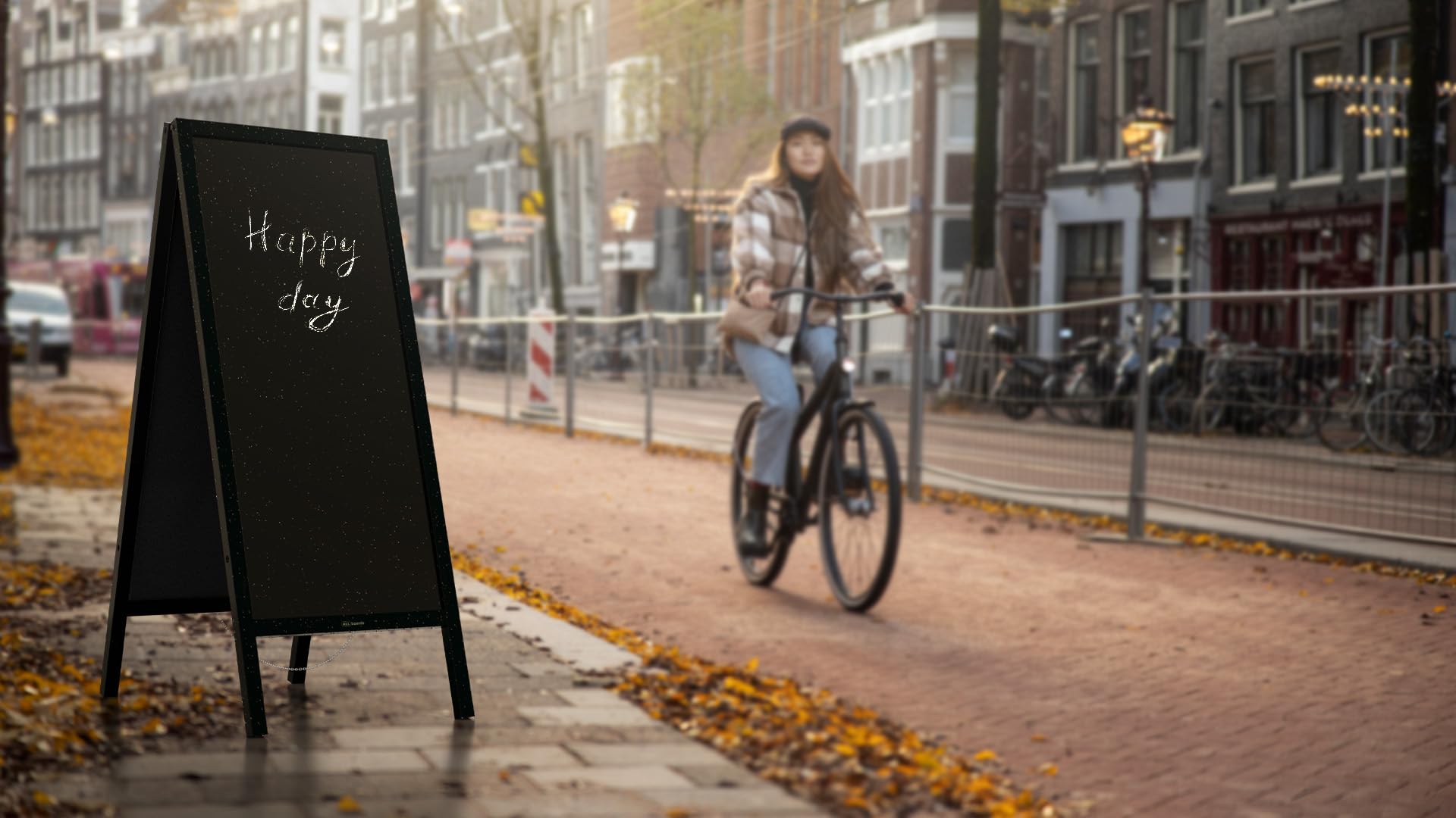 ALLboards Lavagna per gesso magnetica con cavalletto 150x61 cm RESISTENTE ALL'ACQUA - NERO