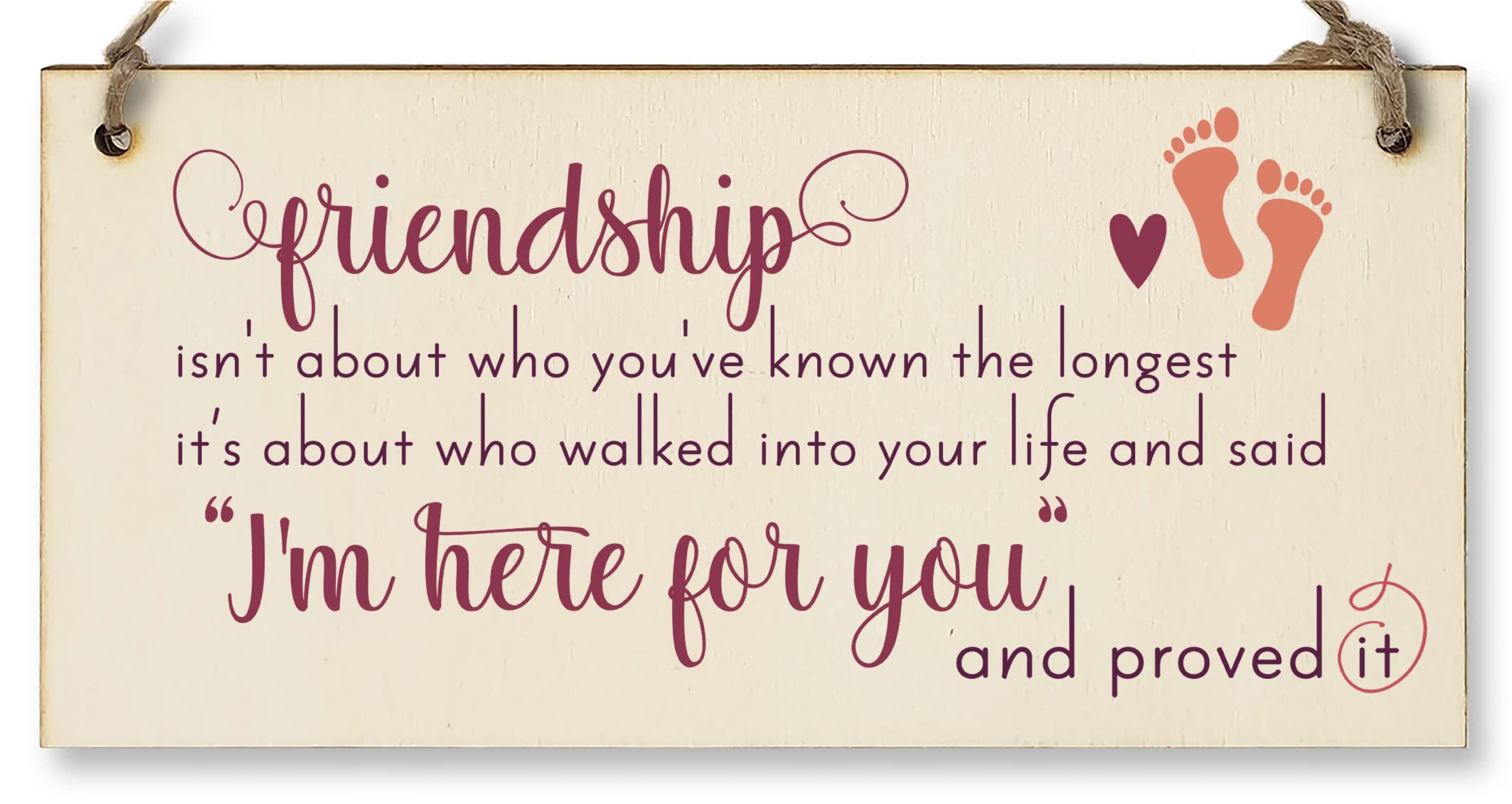 The Plum Penguin Multicolor Handmade Wooden Hanging Wall Plaque Friendship Isn't Who You've Known Longest Proved It Sentimental Gift Sign
