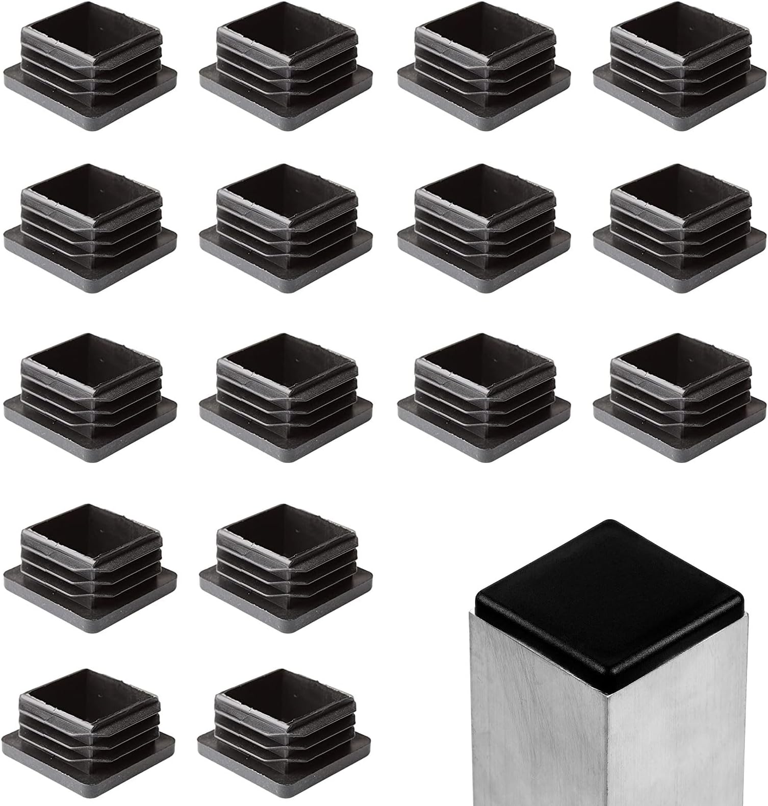 10 Bouchons Noirs Pour Tube Rectangulaire 40x60 Mm - Plastique, Clip, Pologne