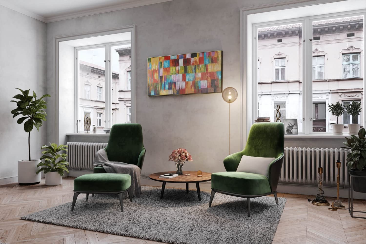 KunstLoft Leinwandbild | 100% HANDGEMALT | 140x70cm | Gemälde 'Eine Hommage ans Leben' | Abstrakt | Bunt | Wandbild Wohnzimmer