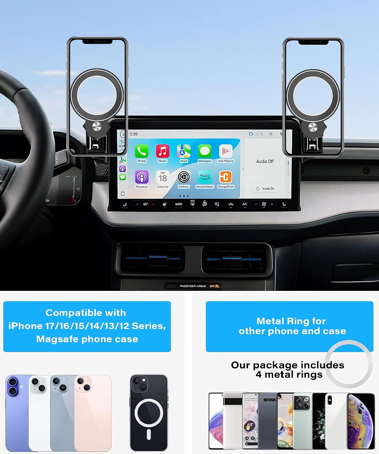 Car Phone Holder for Ford Maverick 2025 2026 Accessories Apply to 13.2 Inch Touch Screen Fixed Clip MagSafe Cell Phone Mount Hands-Free 360° Rotation