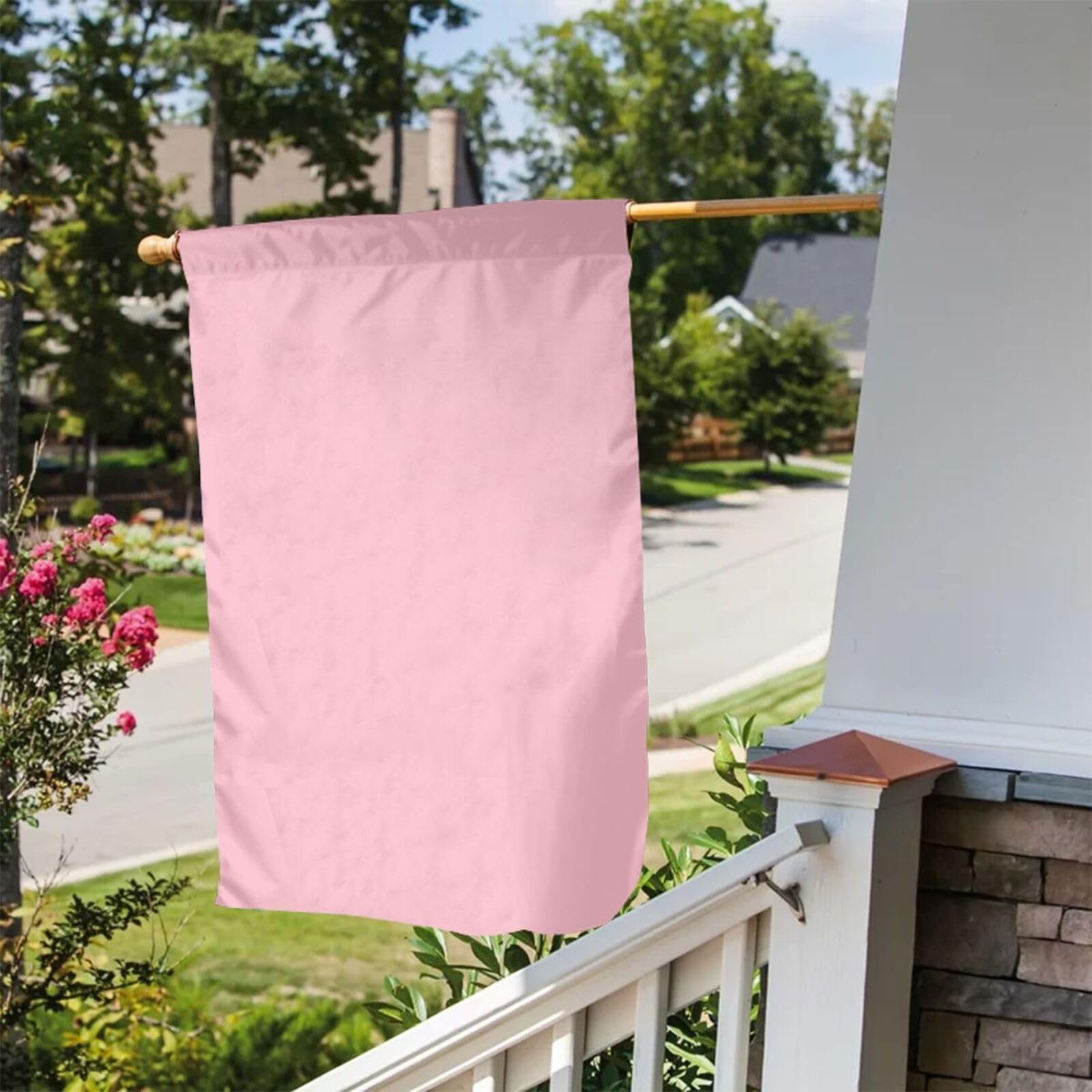 Oster Blumenhasen Gartenflagge | 30,5x45,7 Cm, Doppelseitig, Wetterfest | Rosa & Blau
