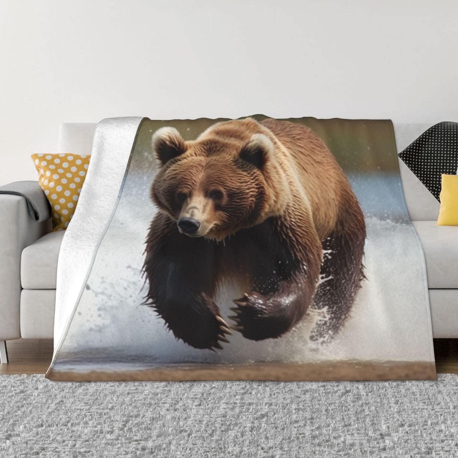 Couverture en microfibre douce et chaude pour canapé et lit