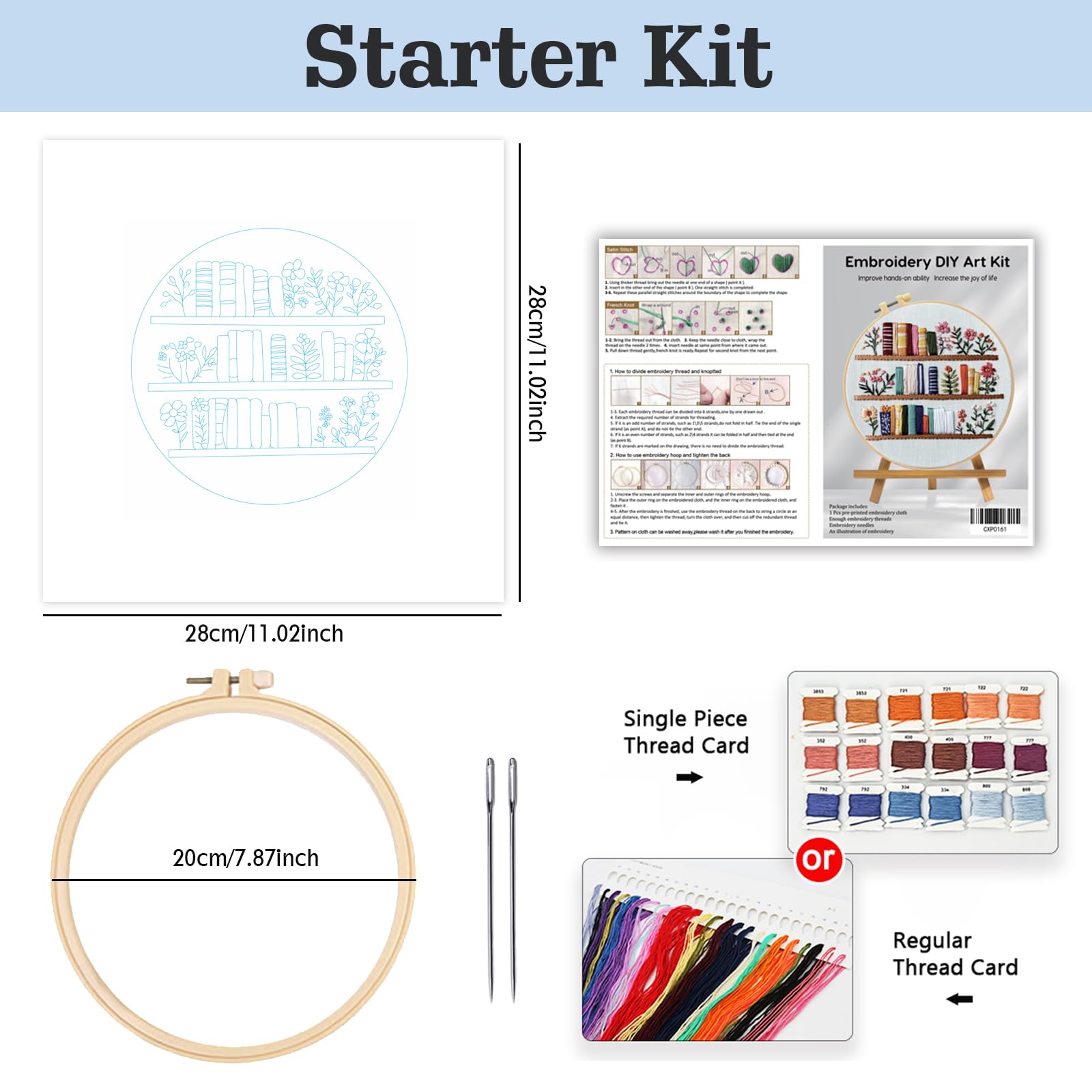 Beginner Embroidery Kit - Flowers & Patterns -3