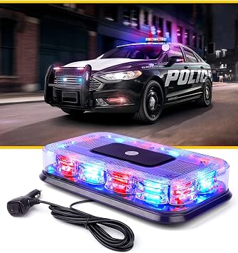 LUMENIX 12 "منارة ستروب على السطح 72 LED تحذير وميض الطوارئ المغناطيسية تحذير شريط أضواء صغير لأمن سيارات الشرطة شرطي الثلج محراث شاحنة تصميم براءات الاختراع - الأحمر الأزرق