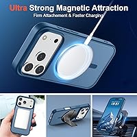 Vista 981 de SUPFINE Funda magnética para iPhone 11 (compatible con MagSafe) (protección contra caídas de grado militar), translúcida mate a prueba de golpes