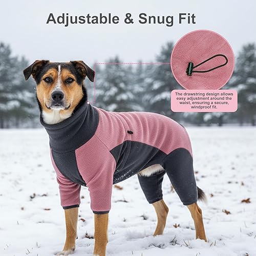 Dog Winter Coat Soft Fleece Dog Clothes for Cold — side view showing full product dimensions