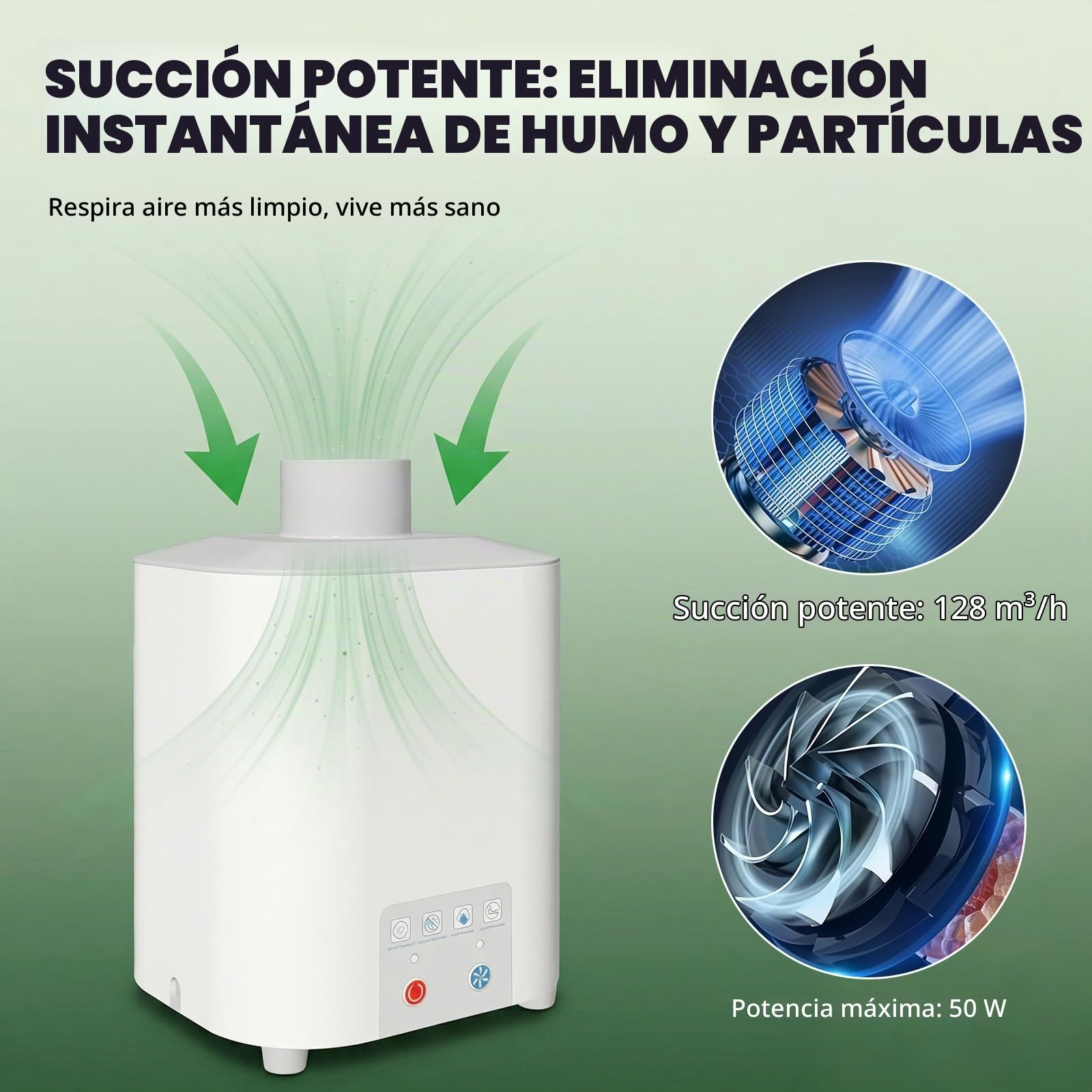 Purificador de aire para grabado láser extracción de humo portátil | para grabador con sistema de filtración de 3 niveles, mini absorbedor de humo, extracción de 2 en 1, carbón activo y filtro