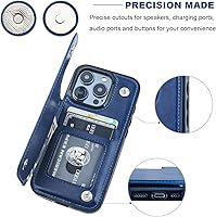 Vista 6 de ONETOP - Funda tipo cartera compatible con iPhone 15 Pro con soporte para tarjetas, funda de piel sintética con ranuras para tarjetas, doble cierre