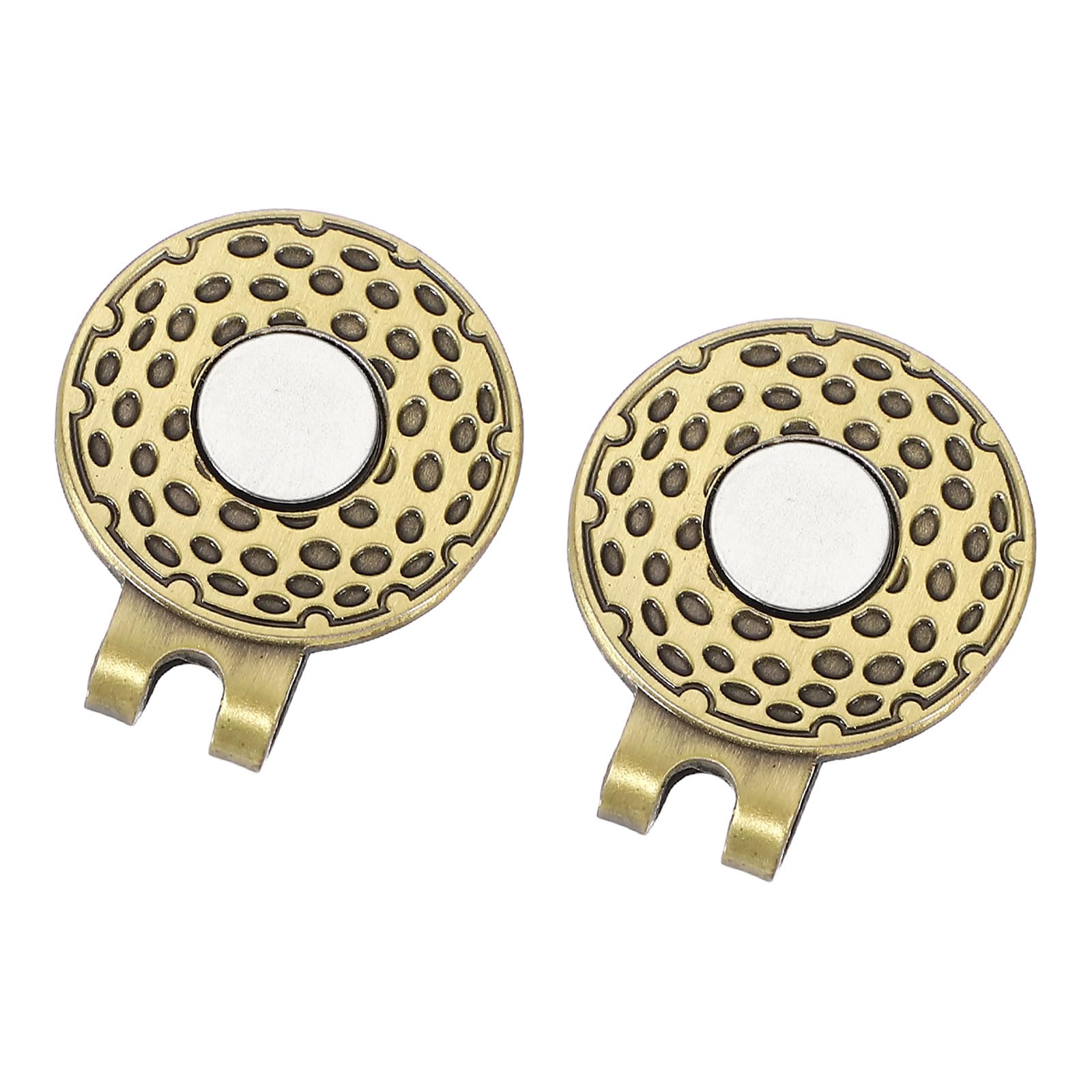 PATIKIL Golf Hat Clip, 2 Pack Metal Cap Clamp with Magnetic Removable Ball Marker Holder Golf Accessories for (Women & Men), Bronze