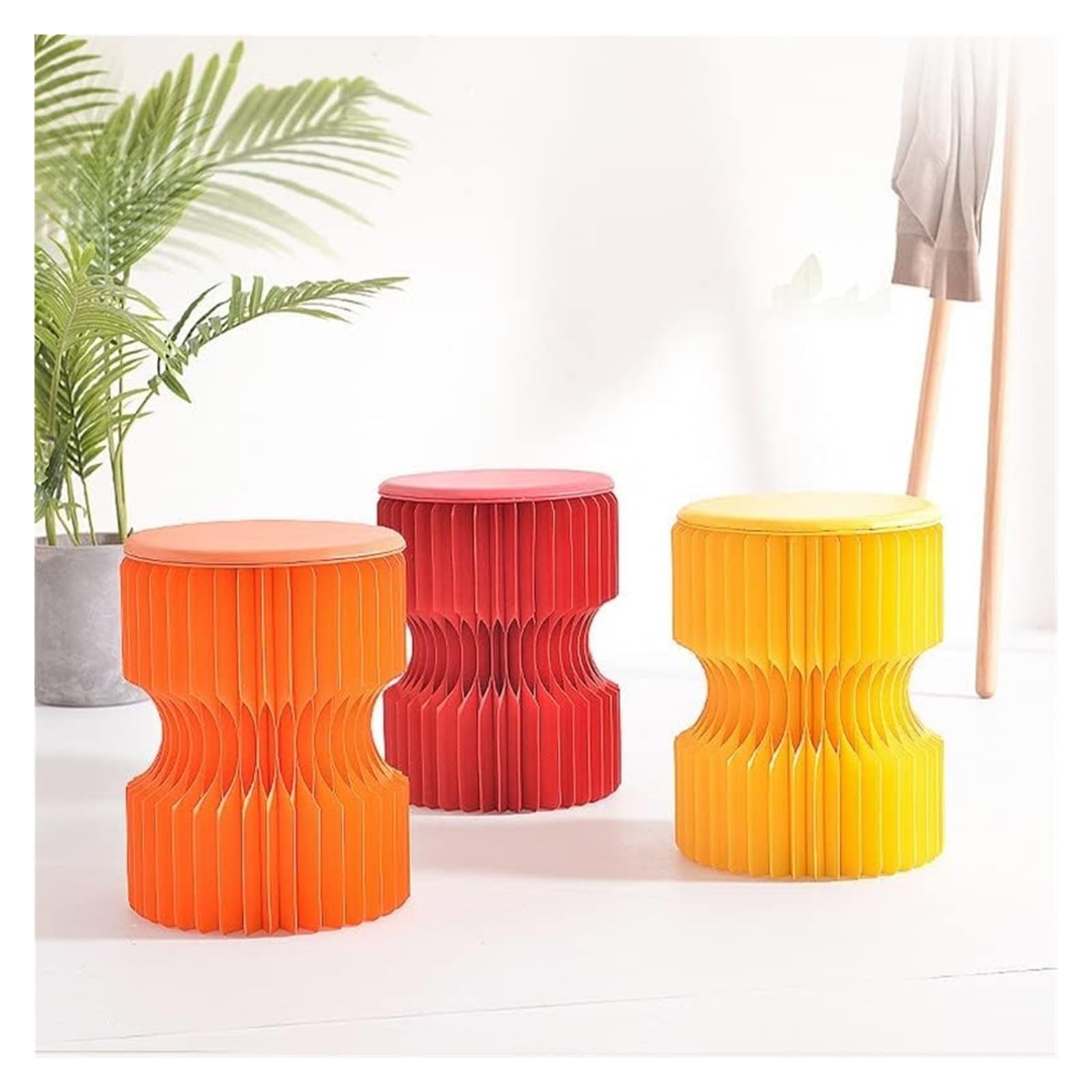 JFHEUEHY Footstool Adjustable Stool Chair Creative Double Folding Paper Stool 2 Styling Stools and Footstool Portable Organ Folding Stool Super Space-Saving Additional Seat for Small Spaces